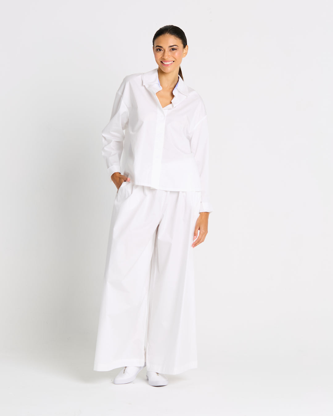 Swing Back Shirt Chambray Stripe