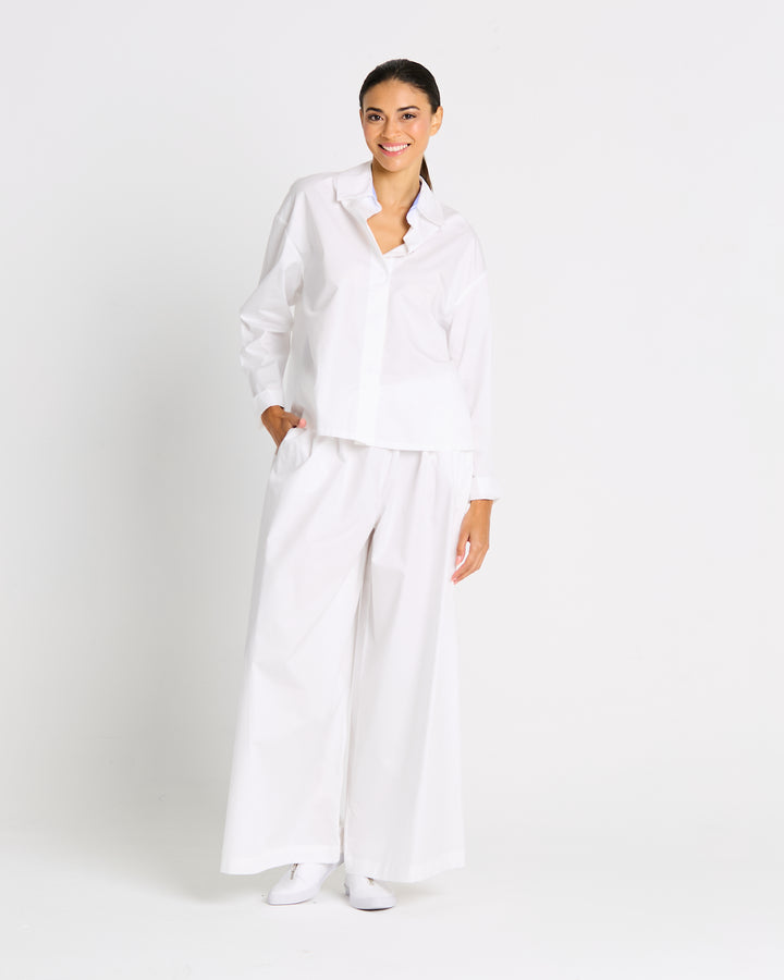 Swing Back Shirt Chambray Stripe