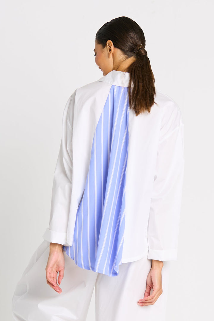 Swing Back Shirt Chambray Stripe