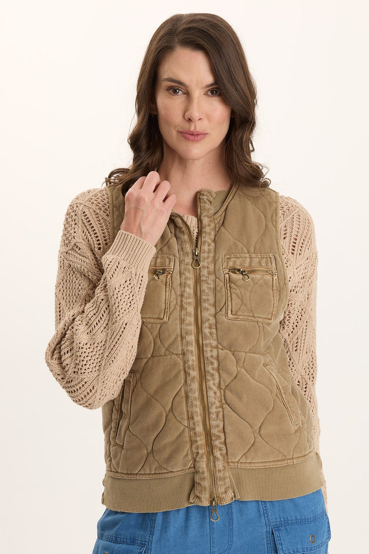 Aeric Quilted Zipper Pocket Vest