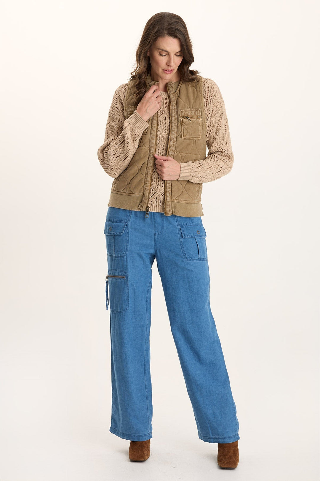 Aeric Quilted Zipper Pocket Vest
