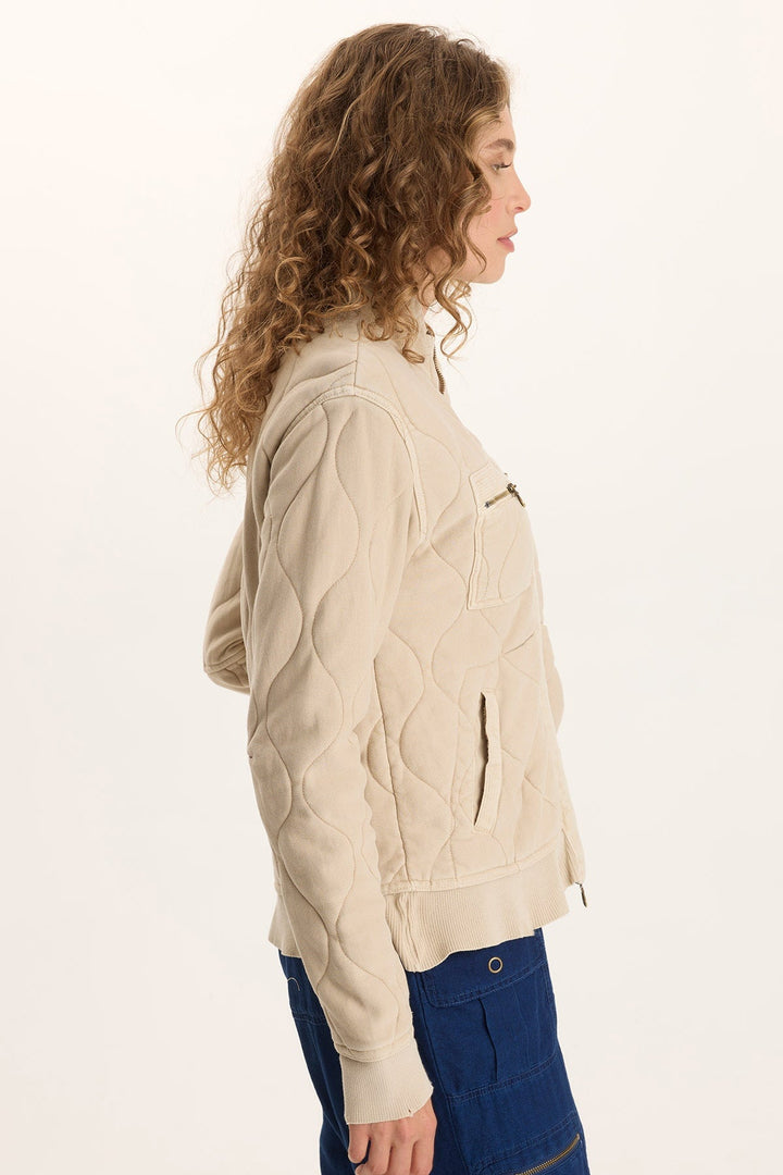 Osment Plush Quilted 4-Pocket Bomber Jacket