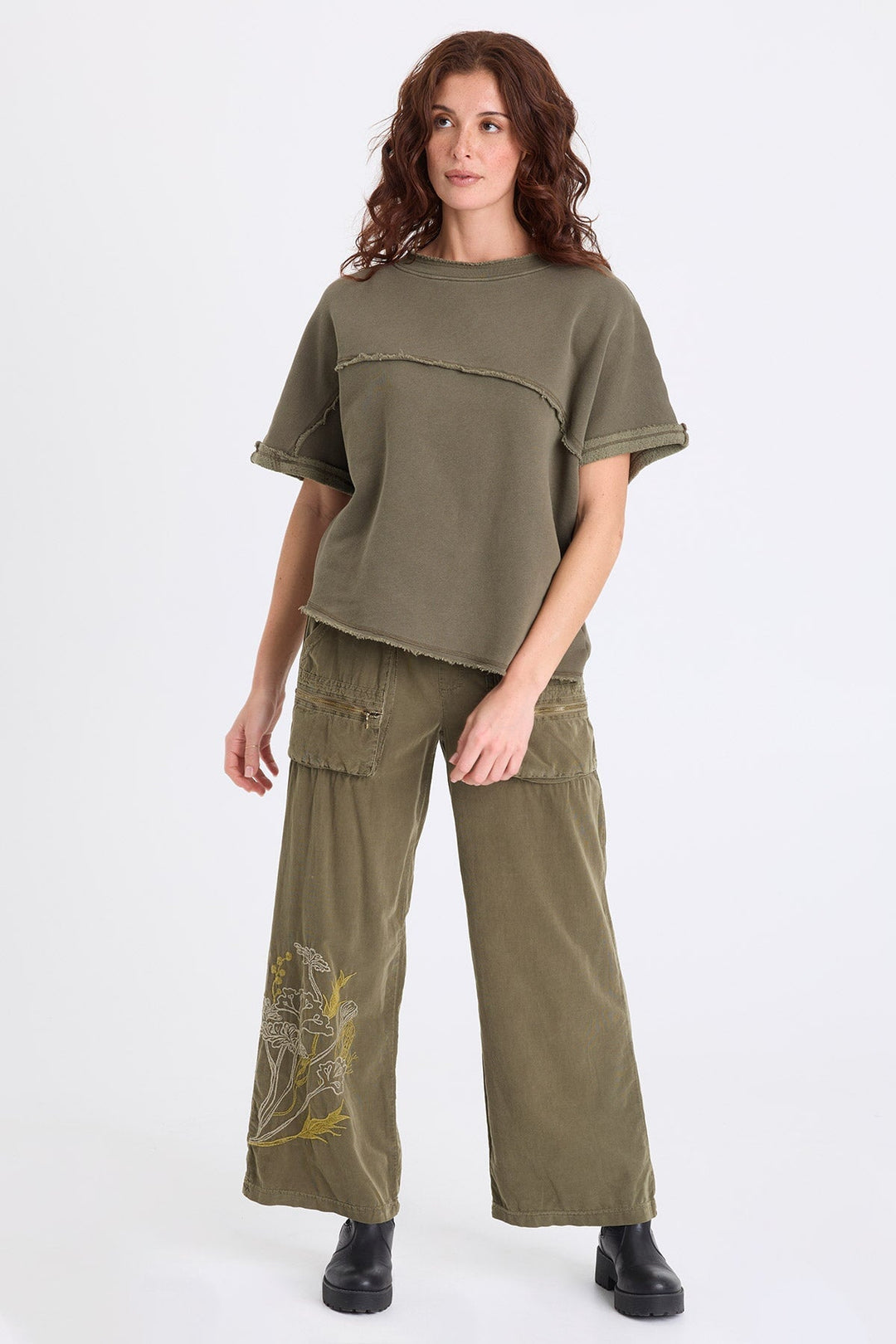 Aleks Embroidered Pant Kombu