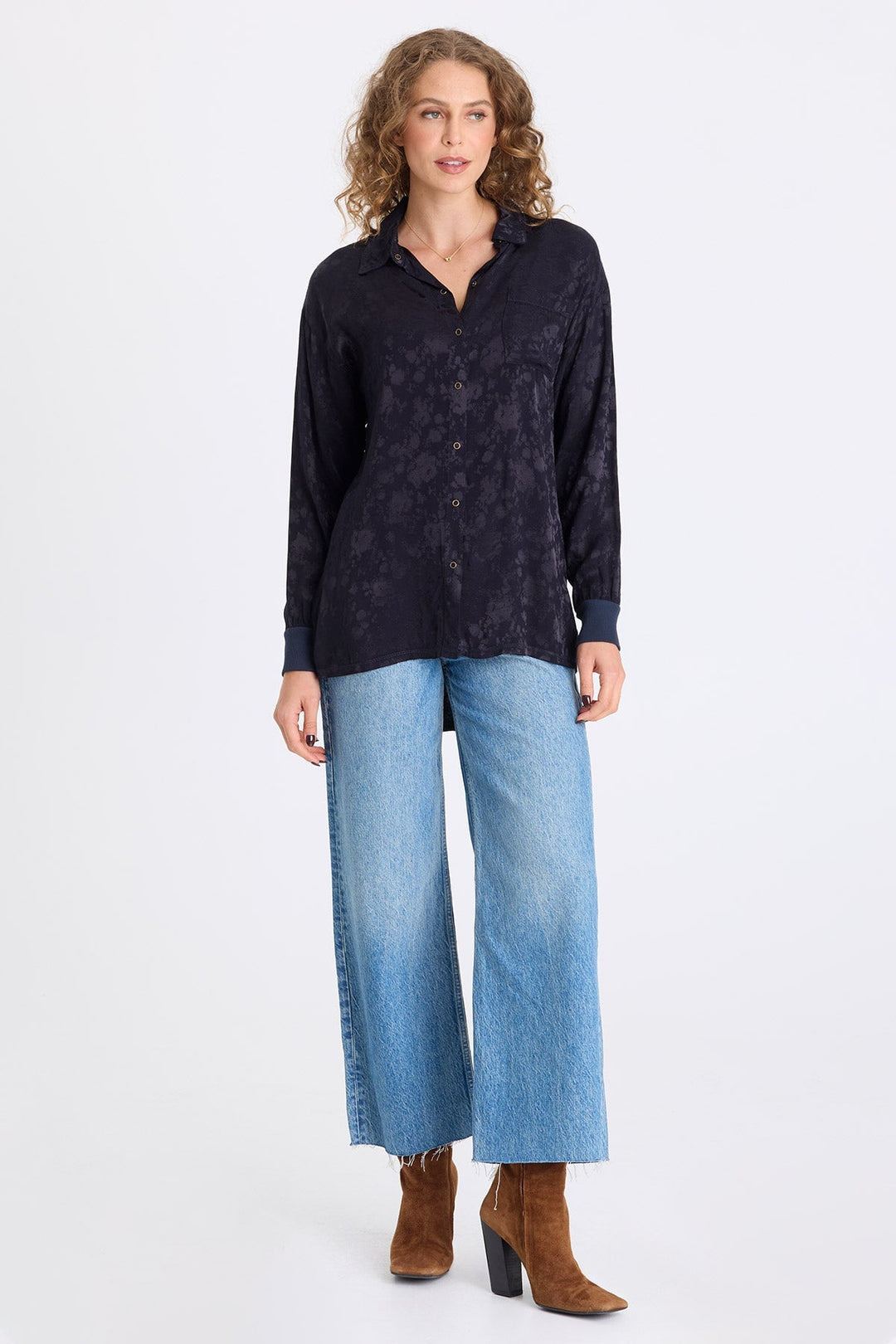 Neptune Textured Satin Blouse