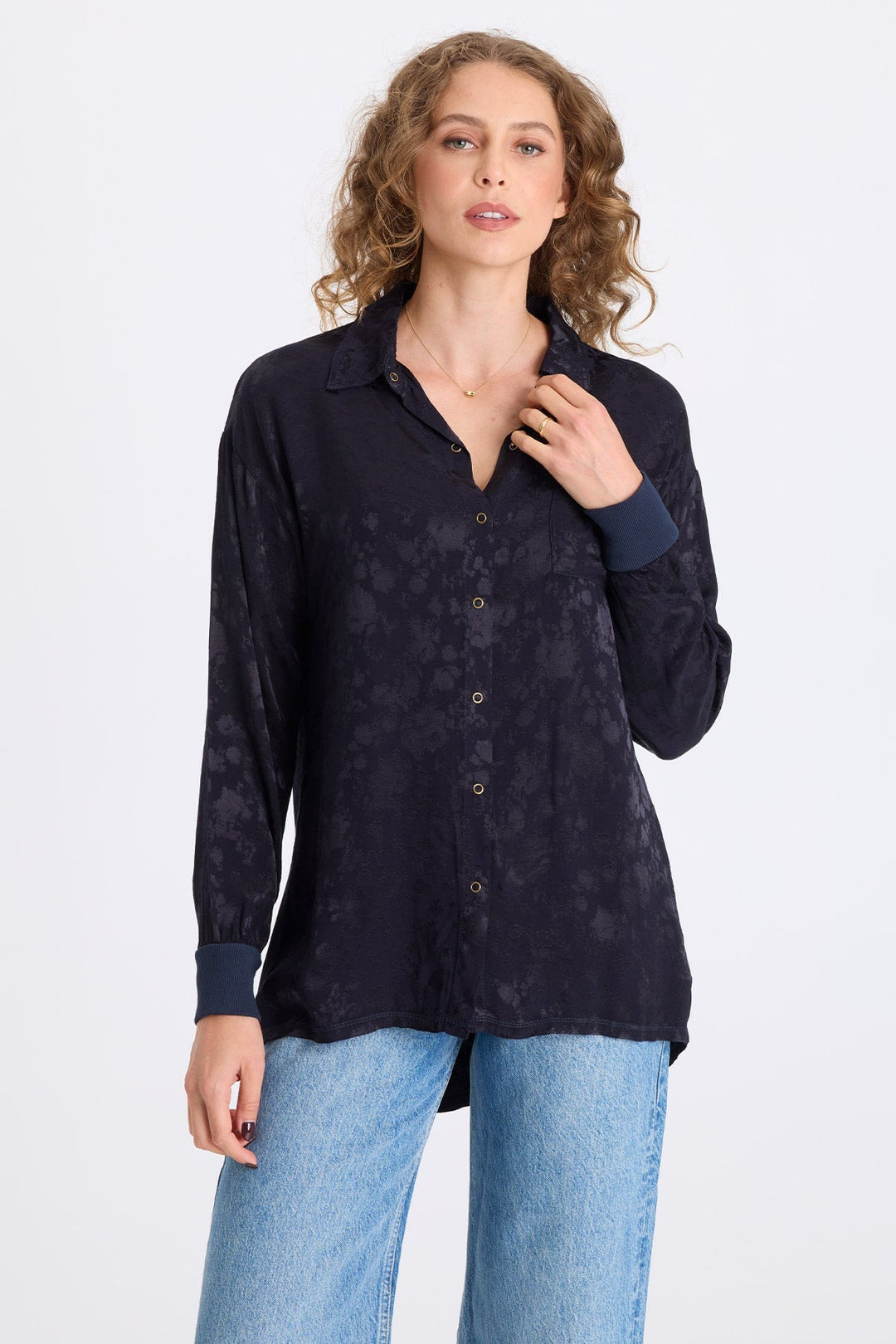 Neptune Textured Satin Blouse