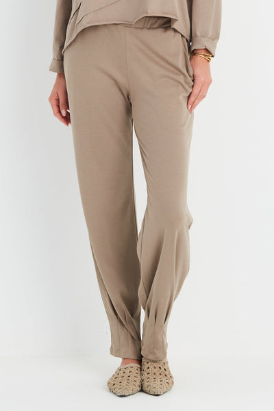 Cotton Pinched Pleat Pant Fawn