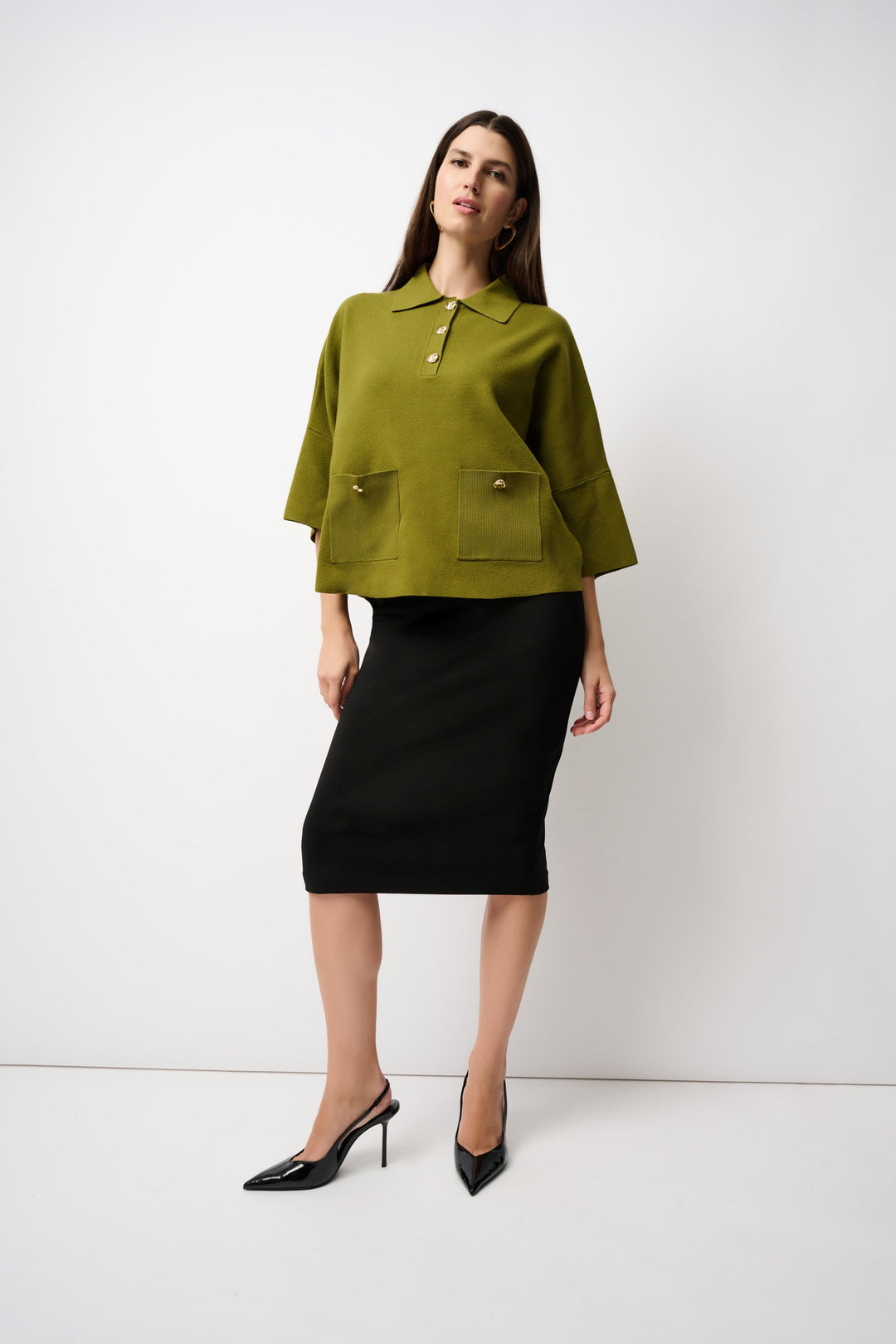 Classic Long Pencil Skirt Black