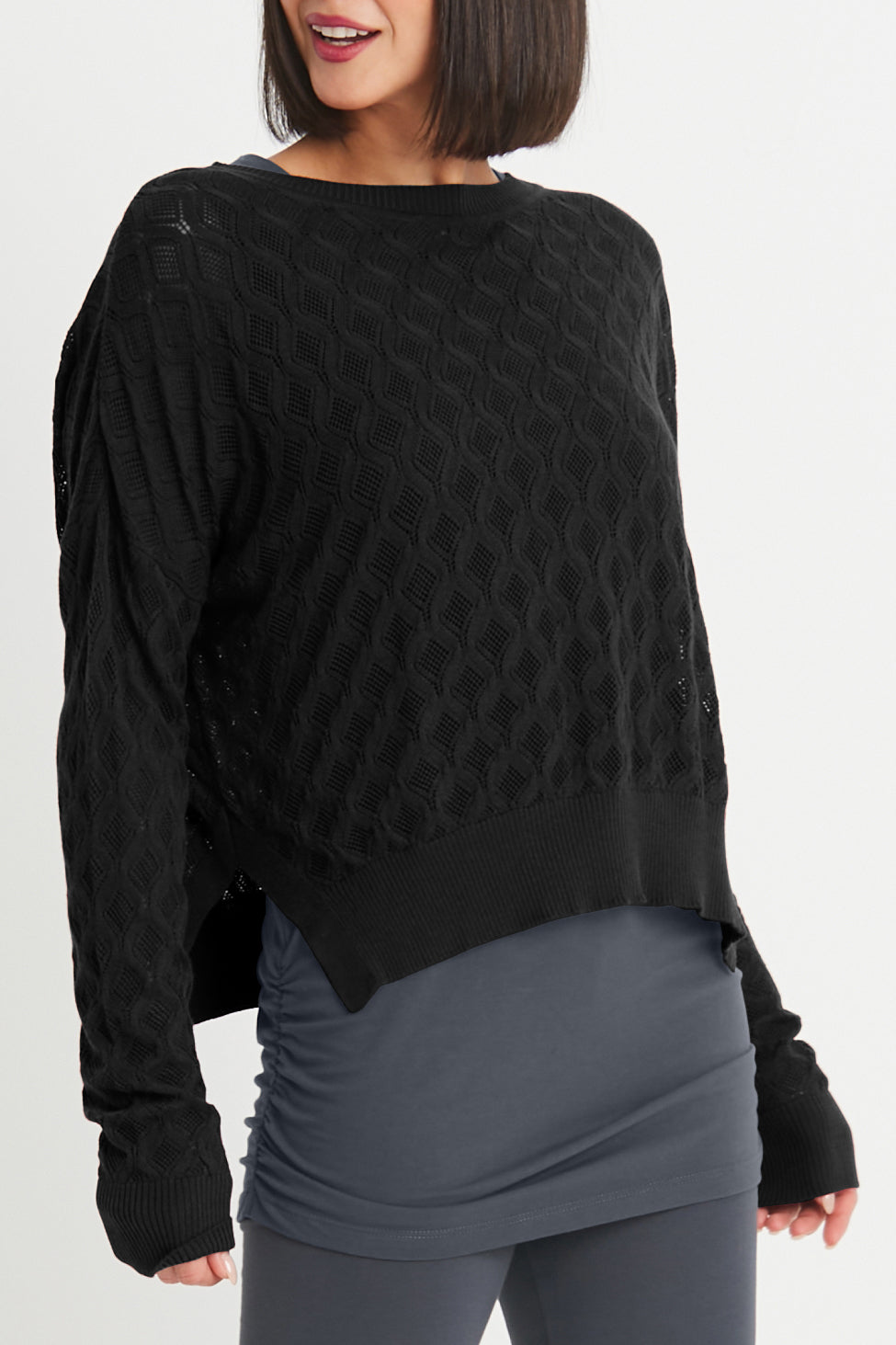 Diamond Weave Sweater Black