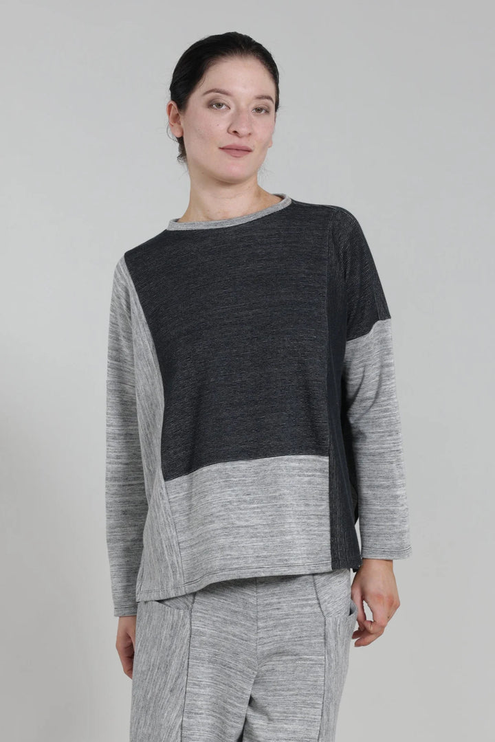 Aretha Color Block Top Black