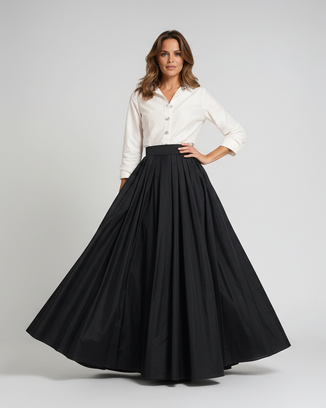 SOFT TAFFETA BALLGOWN SKIRT BLACK