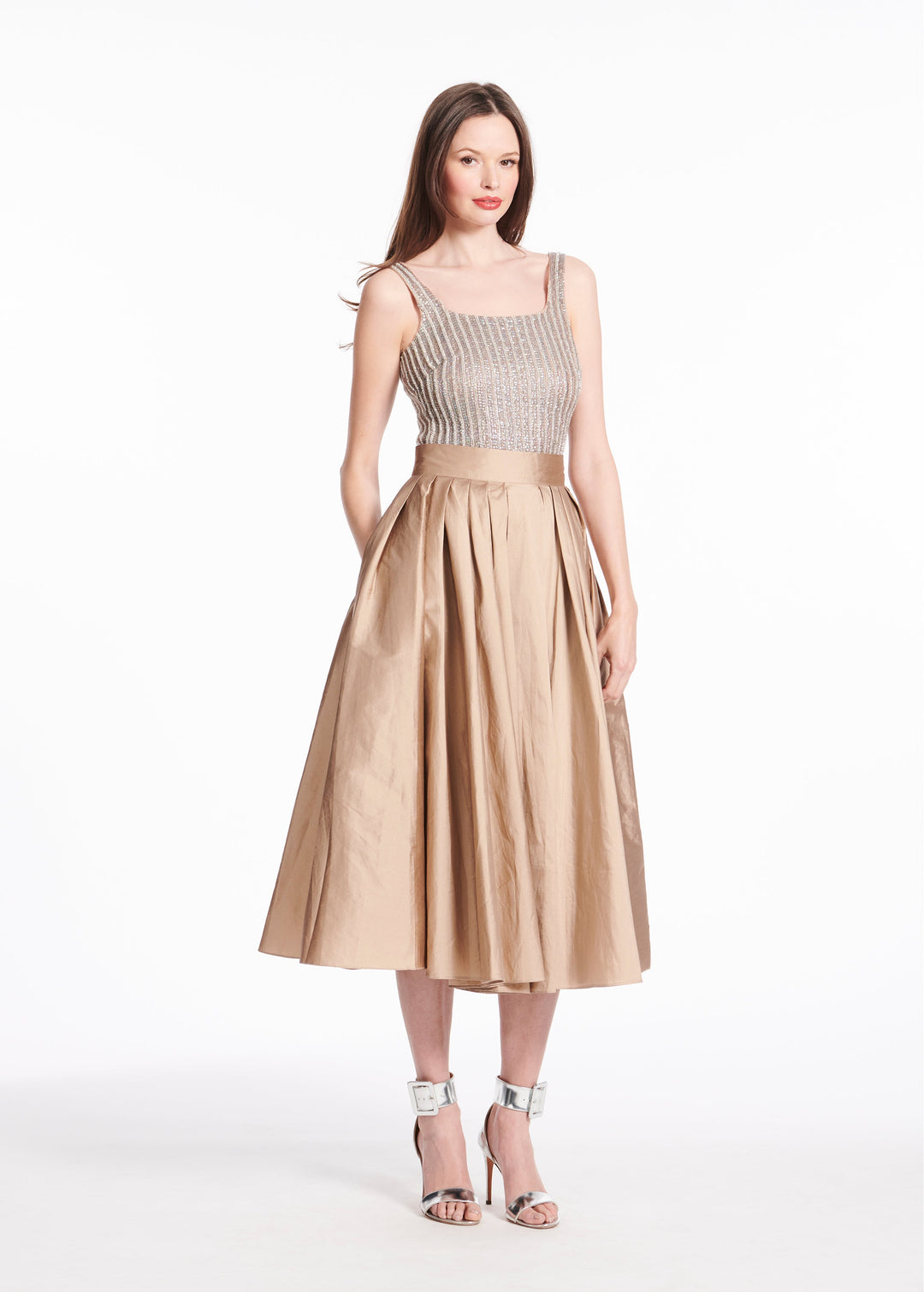 CRYSTAL SQUARE NECK TOP IN DIAMOND