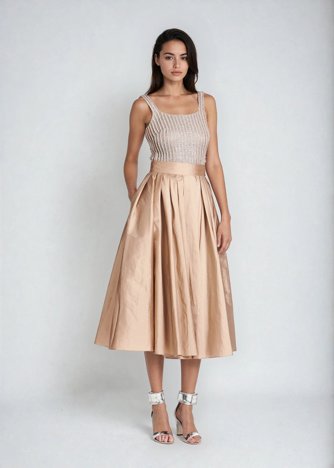 CRYSTAL SQUARE NECK TOP IN DIAMOND