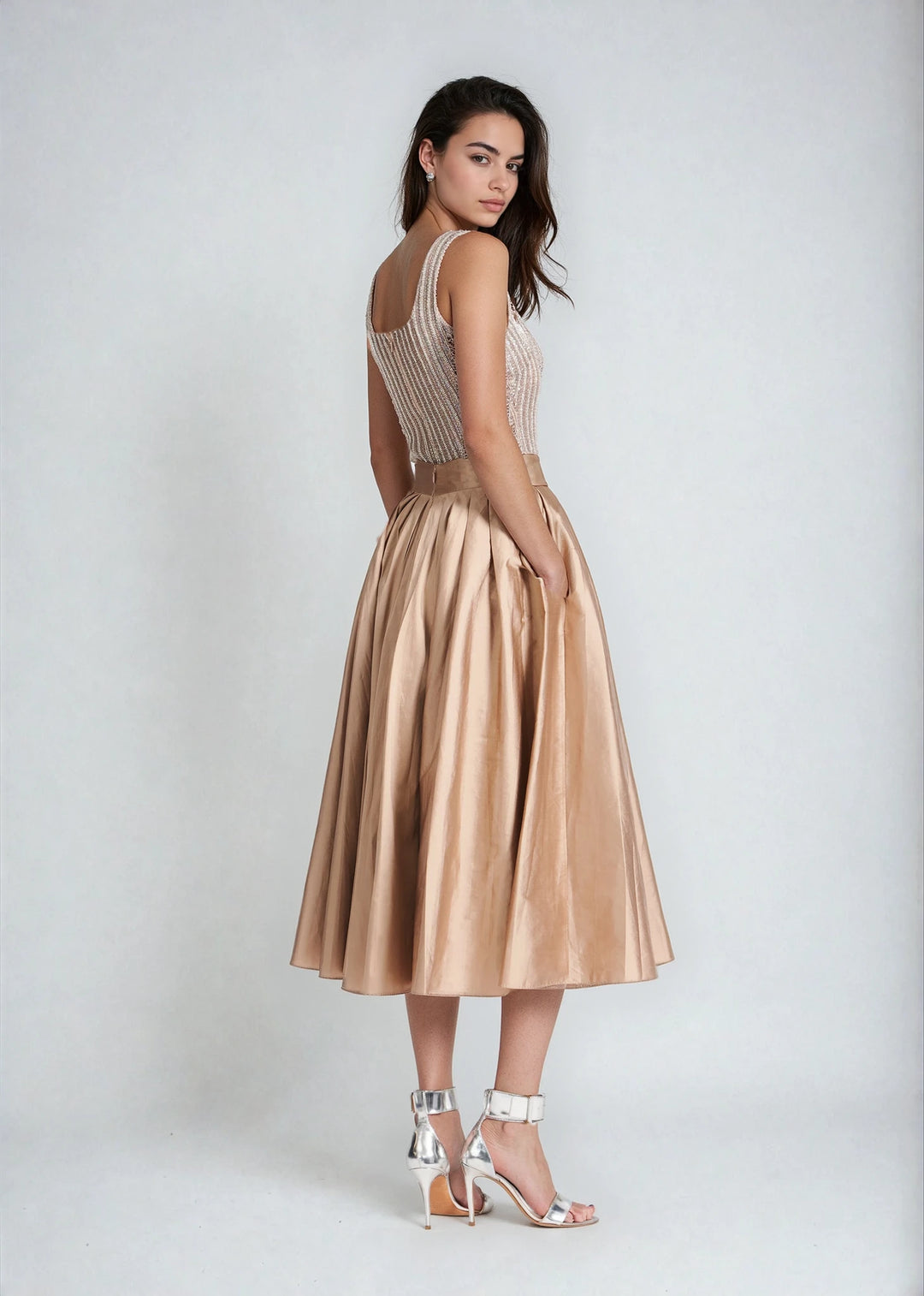 CRYSTAL SQUARE NECK TOP IN DIAMOND