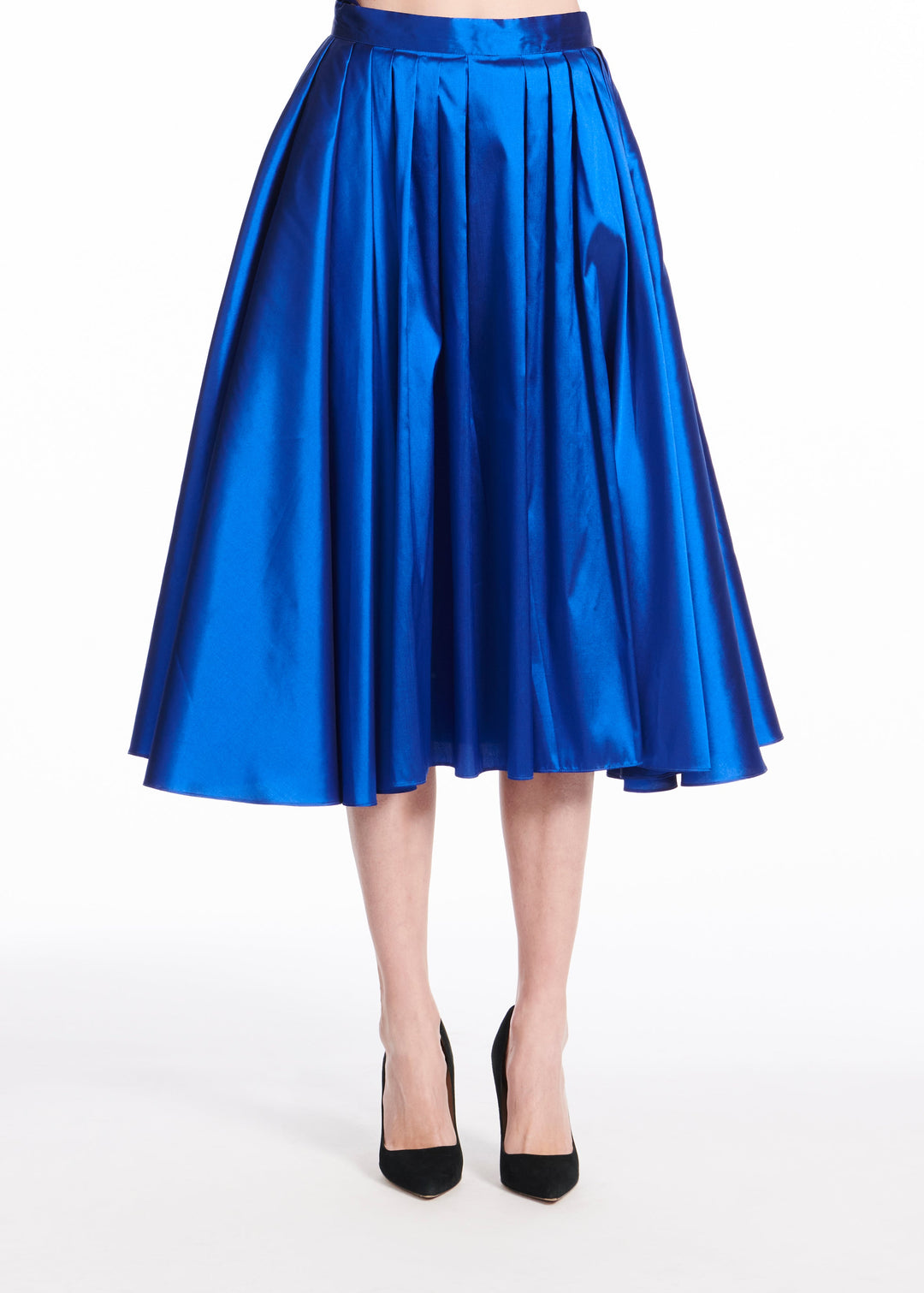 SOFT TAFFETA TEA LENGTH SKIRT ROYAL