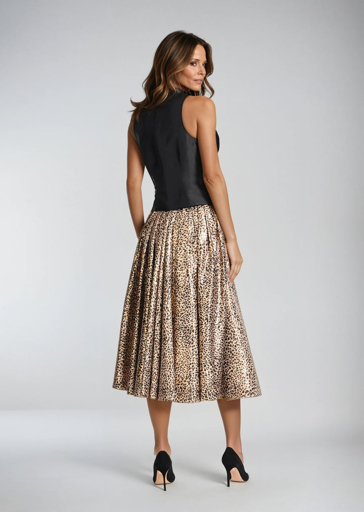 TAFFETA SHELL WITH APPLIQUE FLOWERS BLACK