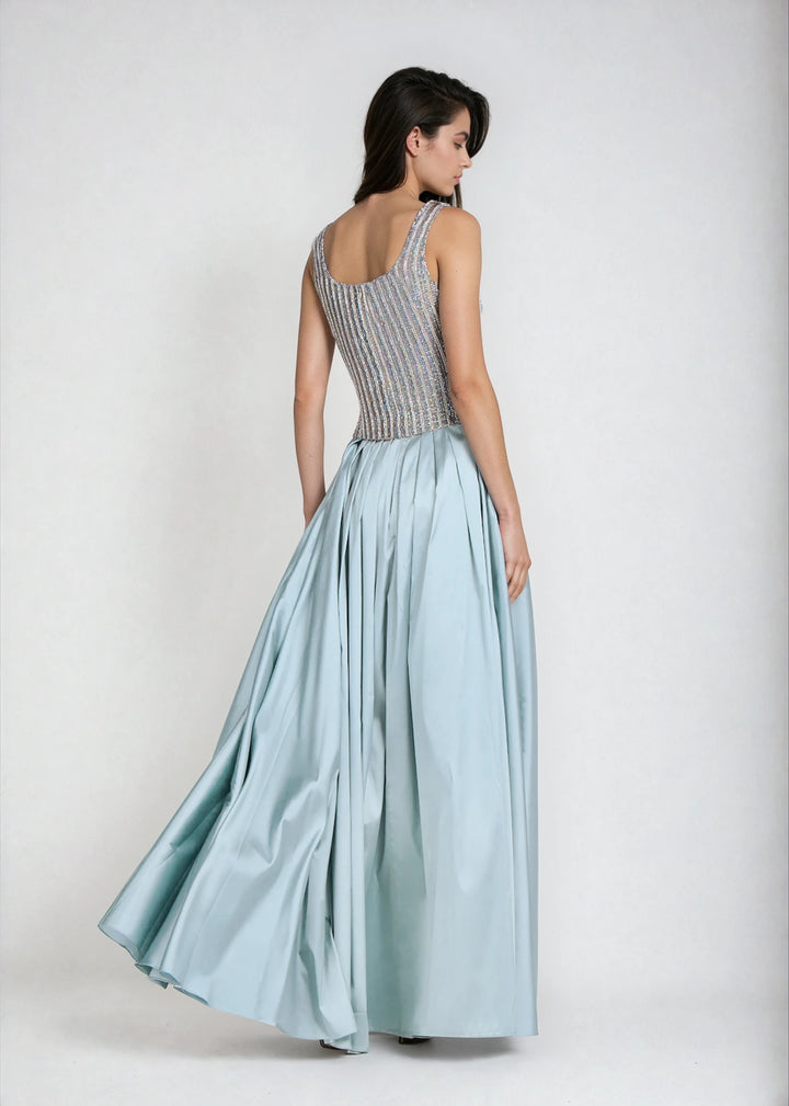 CRYSTAL SQUARE NECK TOP IN DIAMOND