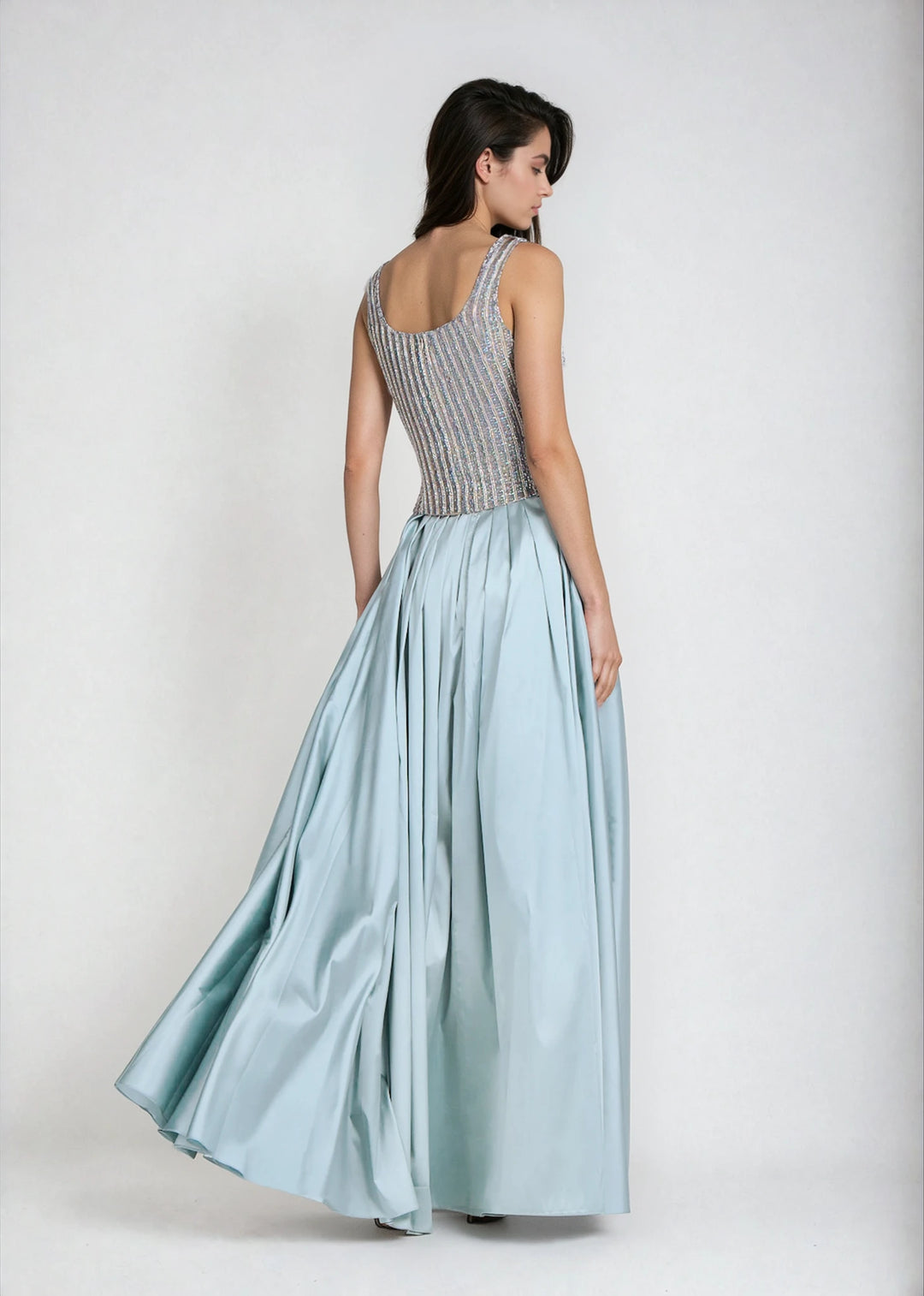 CRYSTAL SQUARE NECK TOP IN DIAMOND