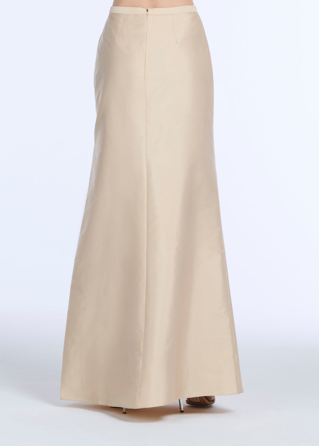 SOFT TAFFETA FAUX WRAP SKIRT CHAMPAGNE