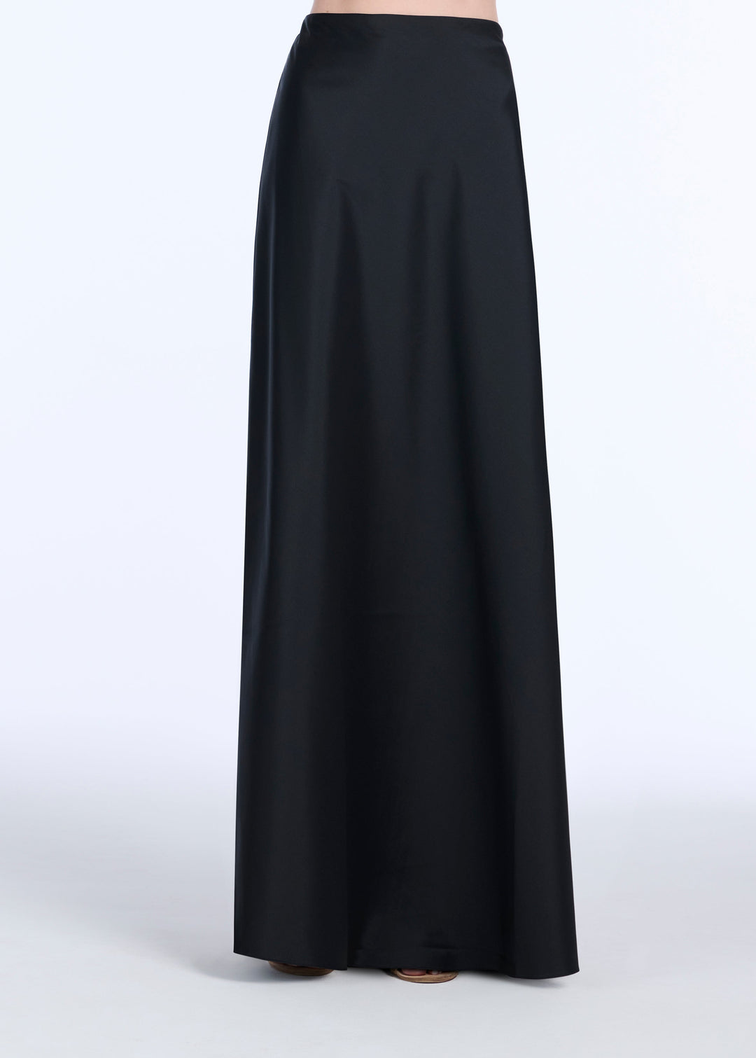 TAFFETA BIAS LONG SKIRT BLACK