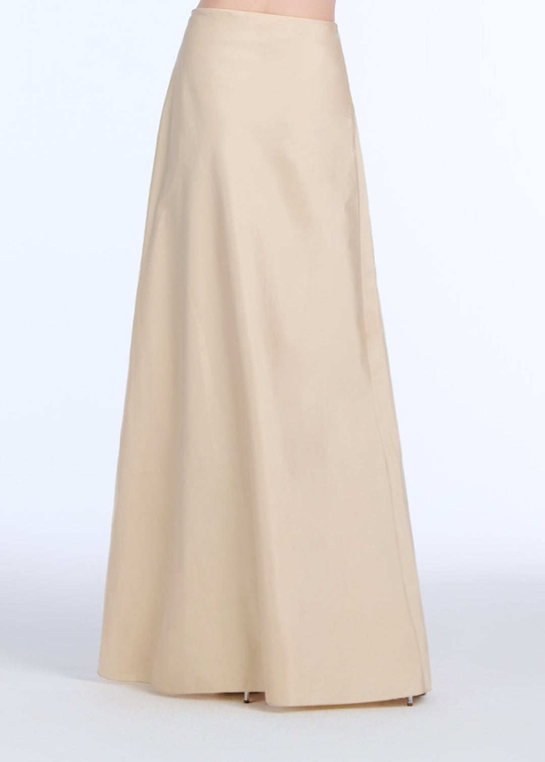 TAFFETA BIAS LONG SKIRT CHAMPAGNE