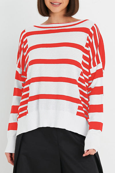 Stripes Sweater Cherry