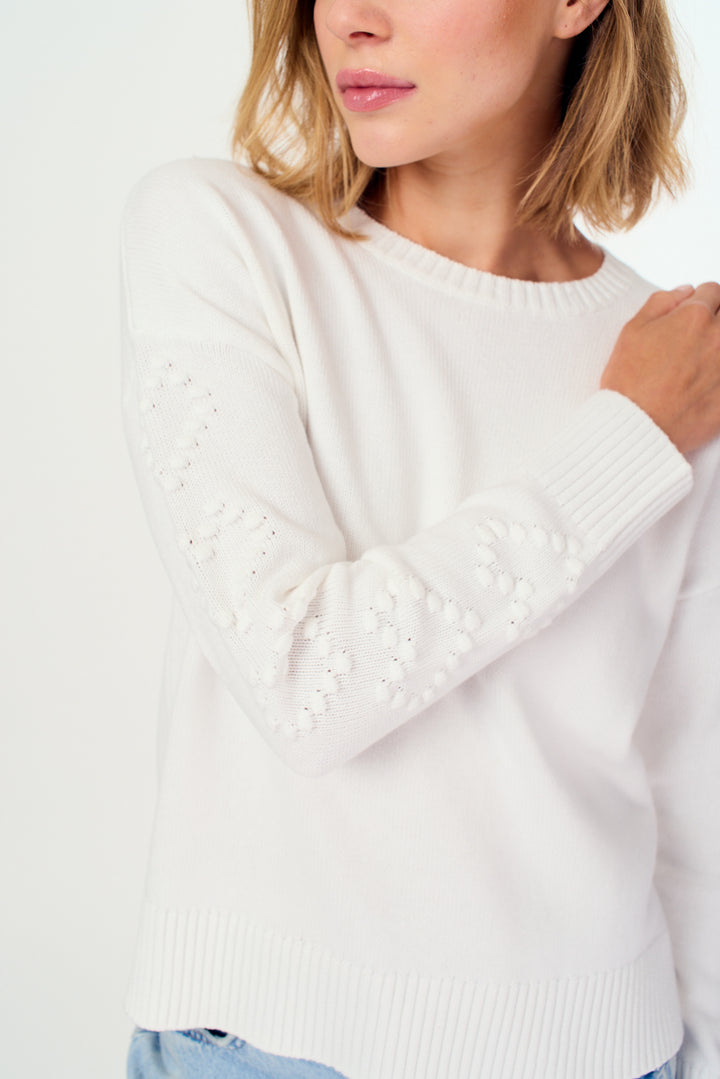 Intarsia Heart Sleeve Sweater