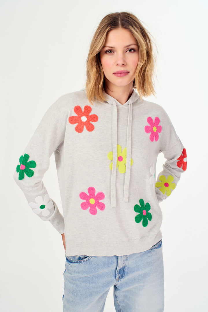 Flower Hoodie Silver