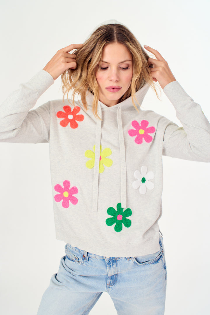 Flower Hoodie Silver