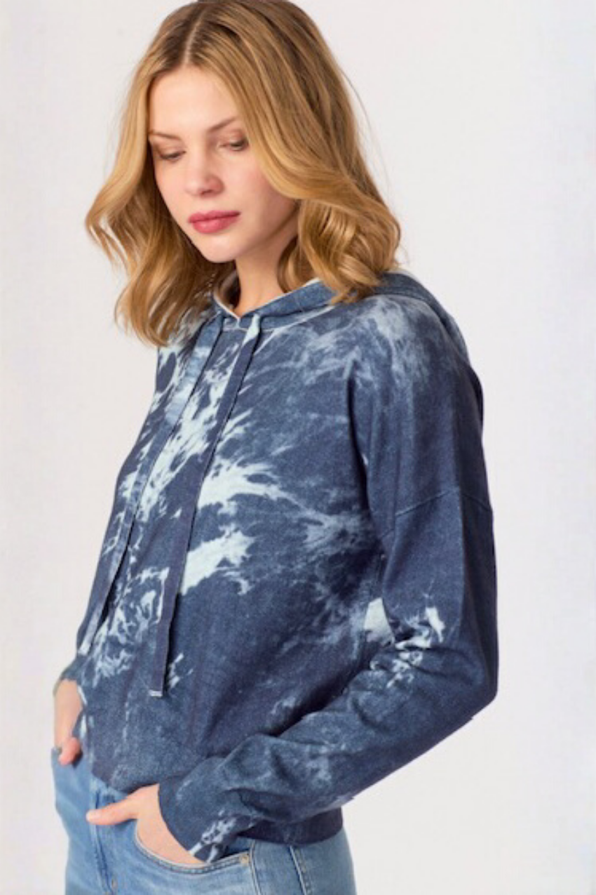 Tie Dye Zip Up Hoodie Denim