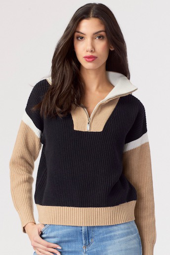 Half Zip Up Sweatshirt Black