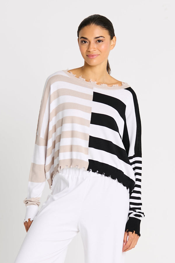 Pima Cotton Mixed Up Sweater Putty