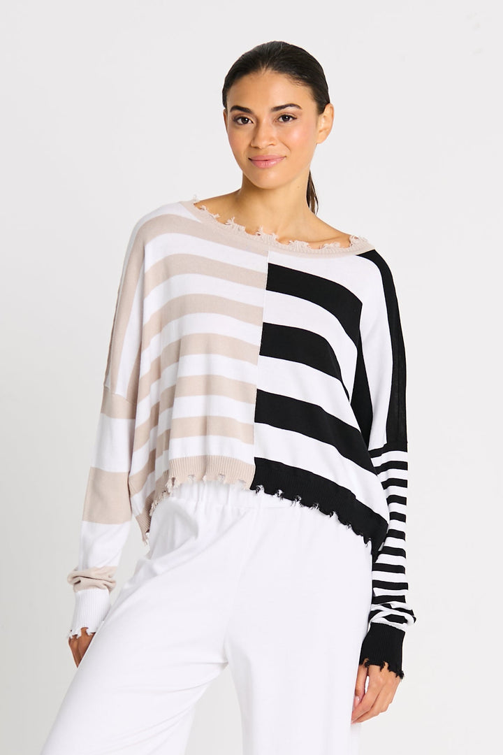 Pima Cotton Mixed Up Sweater Putty