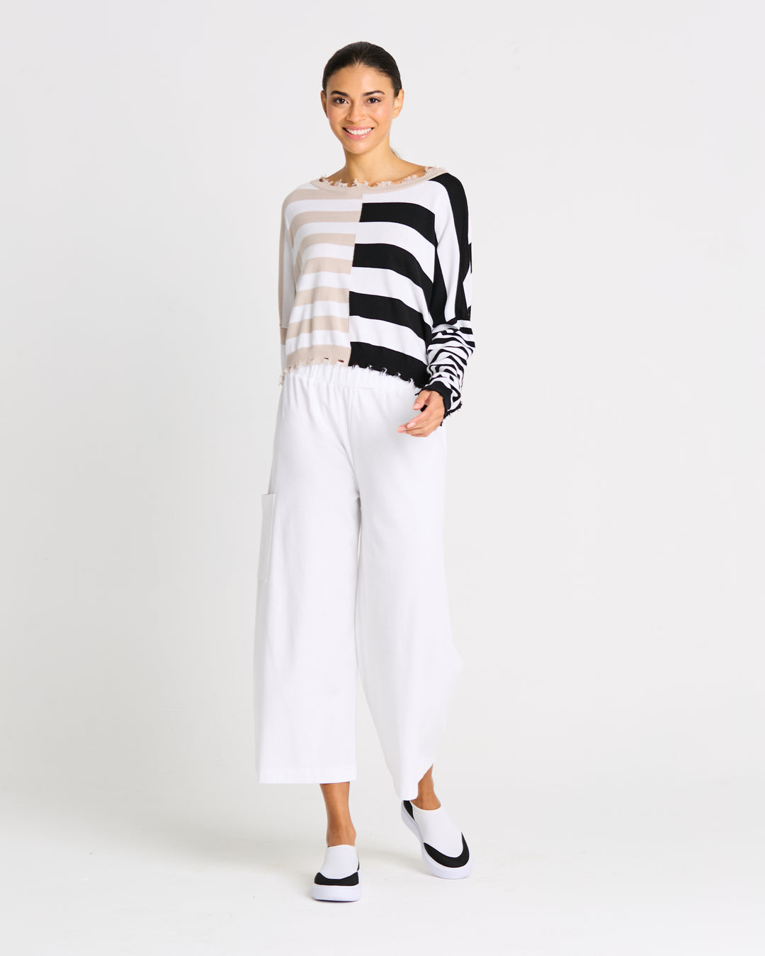 Pima Cotton Mixed Up Sweater Putty