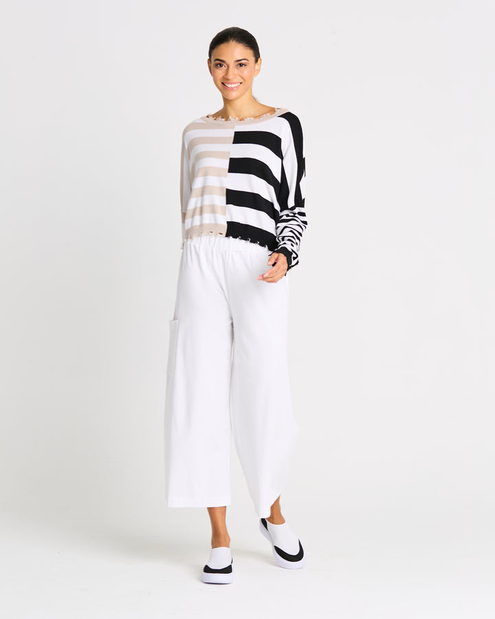 Pima Cotton Mixed Up Sweater Putty