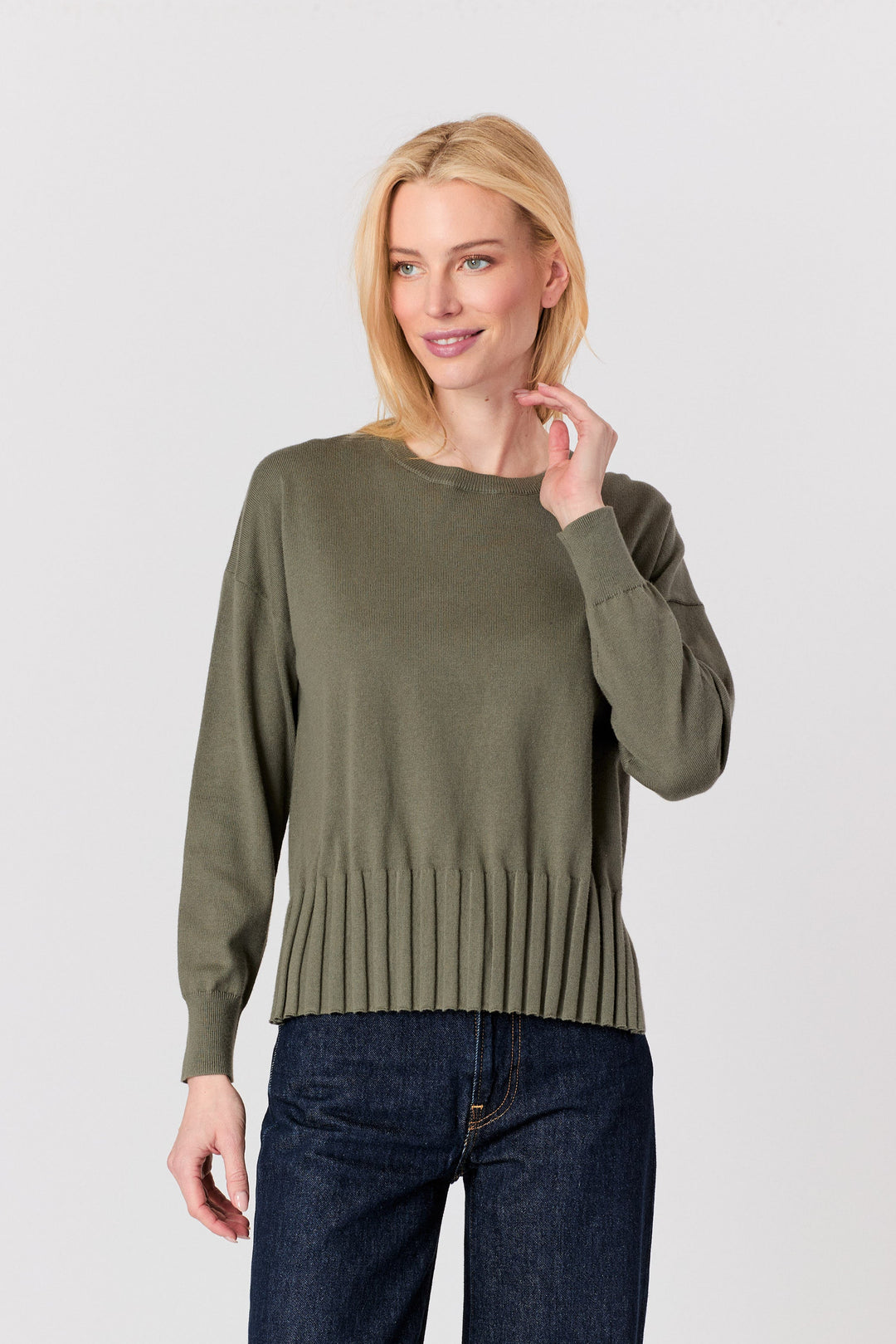 Rib Bottom Sweater Moss