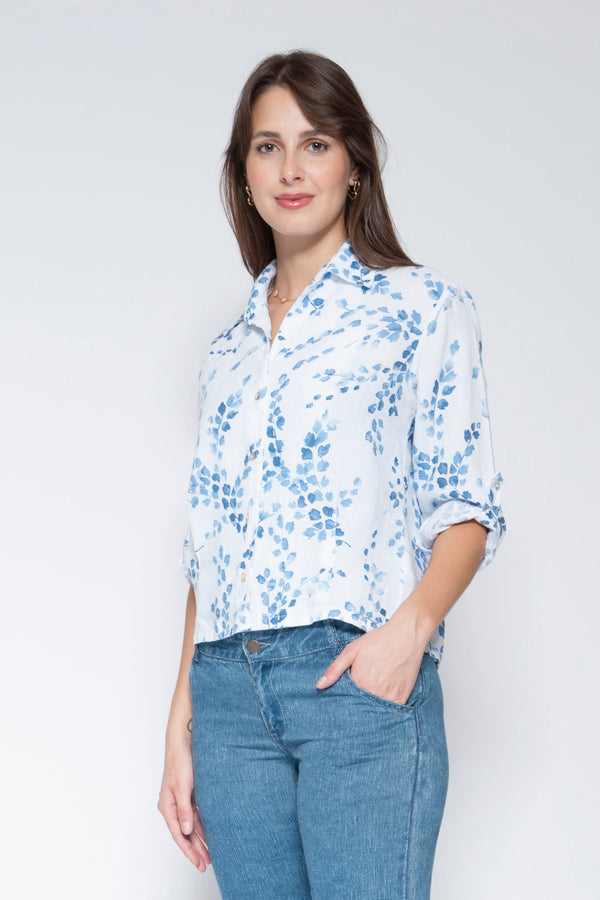 Print Waist Shirt White