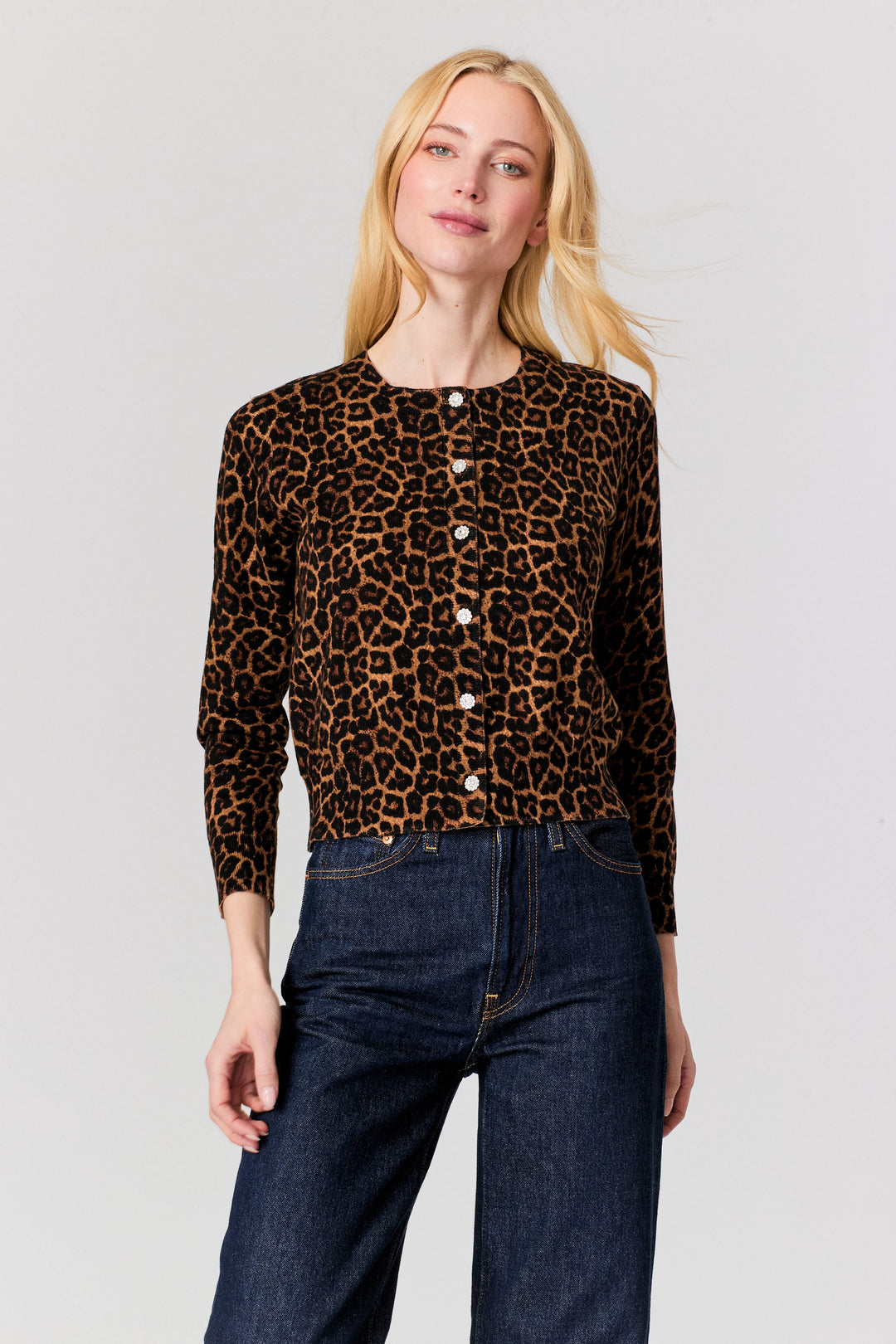 Print Cardigan Leopard