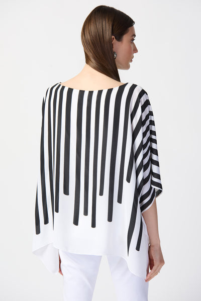 Georgette Abstract Print Poncho Top