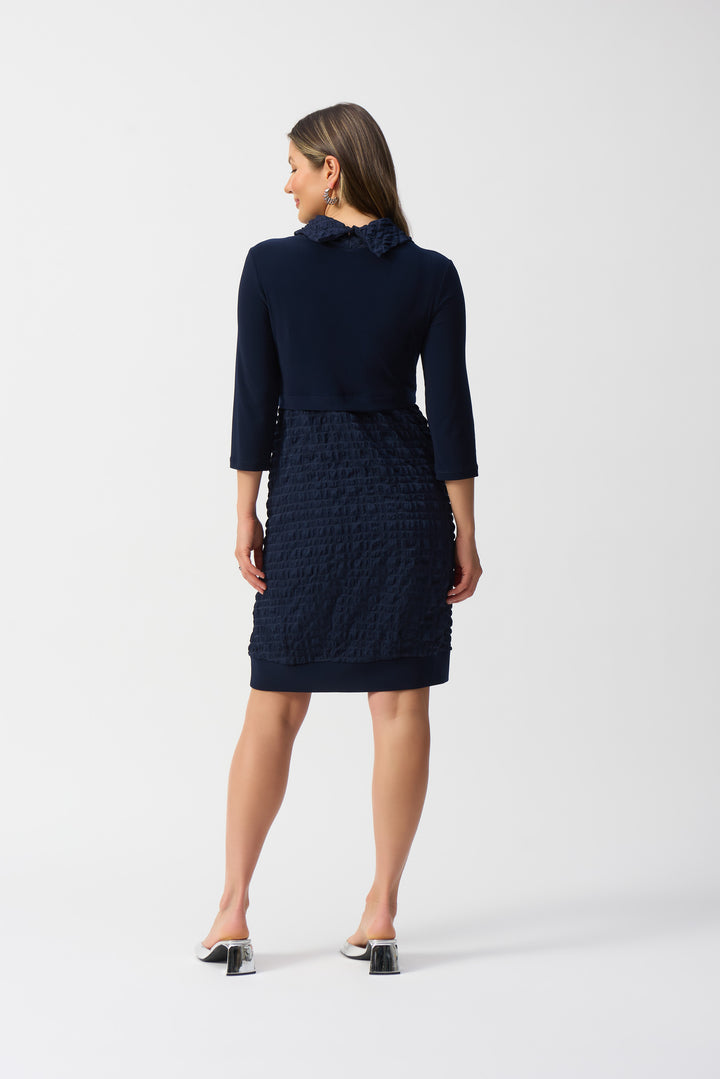 Jacquard & Silky Knit Cocoon Dress Midnight