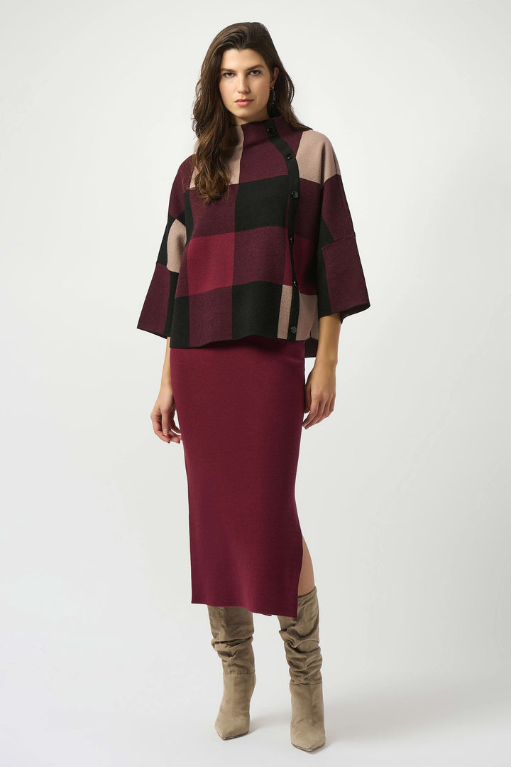 Plaid Jacquard Sweater Knit Top