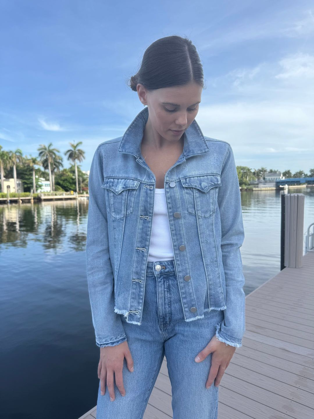 The Light Denim Jacket / Mixed Hydrangea