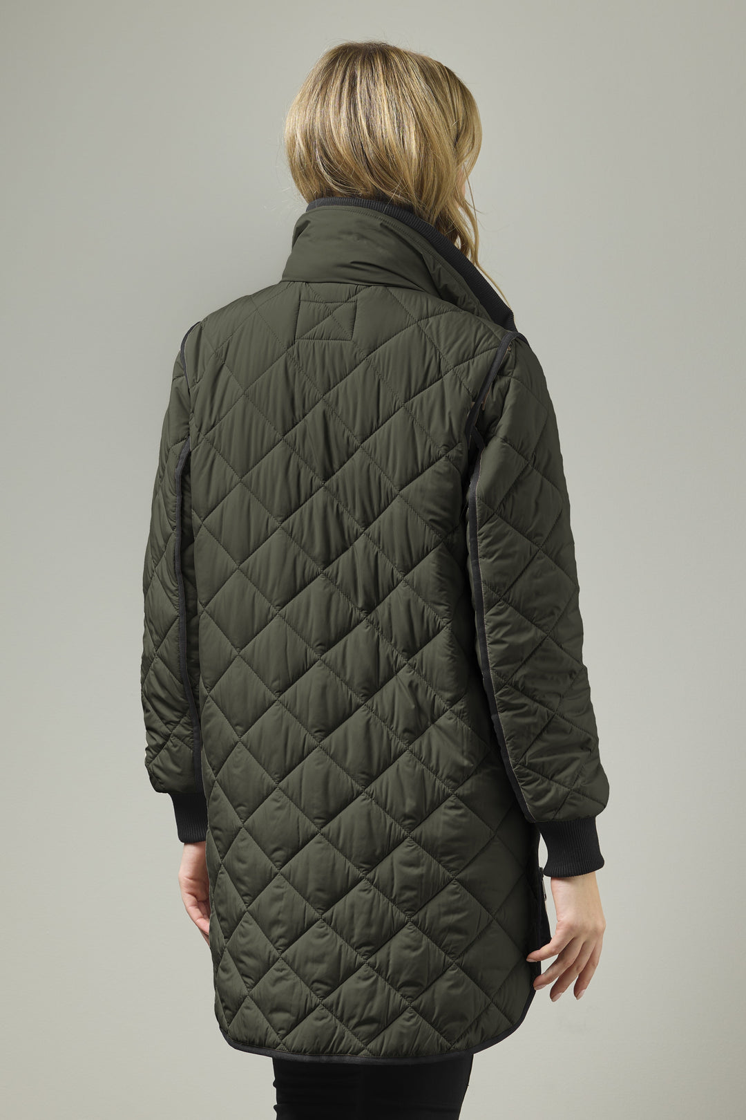 Magrethe Side Vent Quilt Jacket Olive