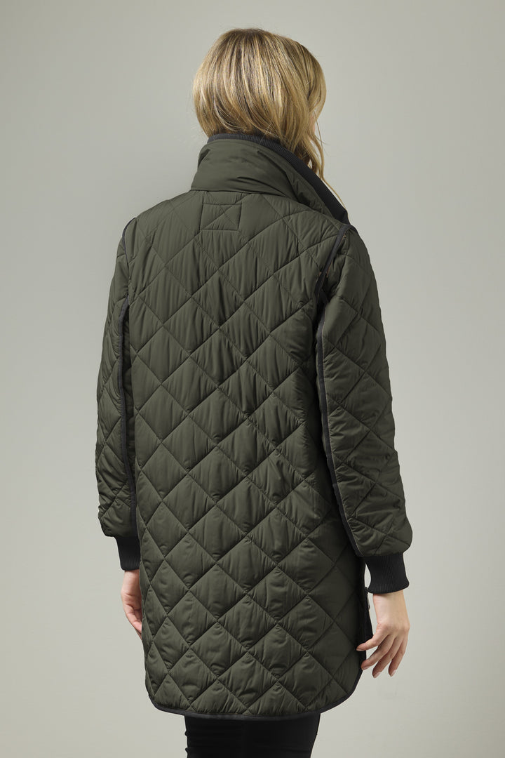 Magrethe Side Vent Quilt Jacket Olive