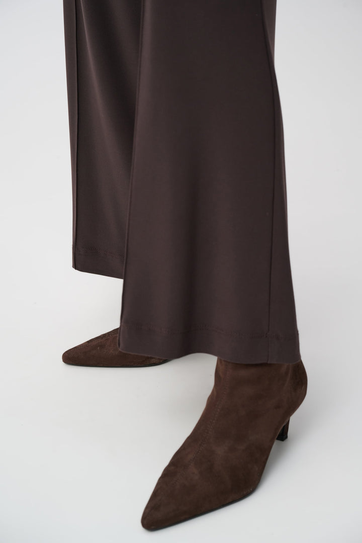 Wide Leg Pull On Pant Mocha