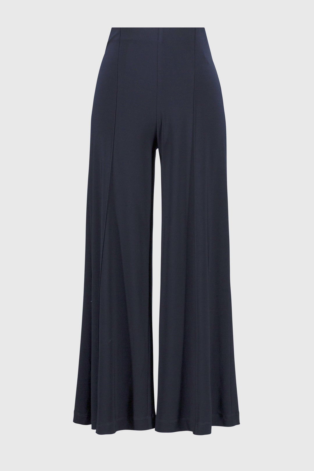 Silky Knit Pull-On Wide Leg Pants in Navy