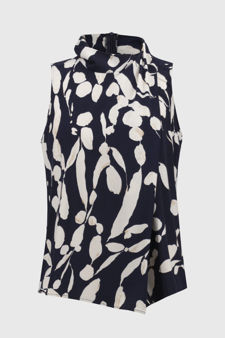 Silky Knit Abstract Print Sleeveless Top