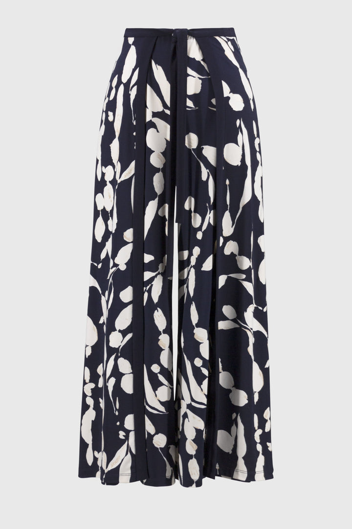 Silky Knit Abstract Print Wide Leg Pants