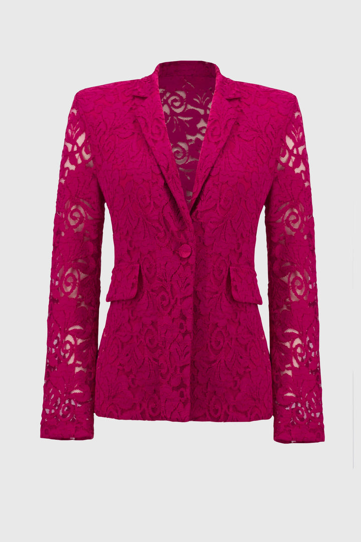 Stretch Lace Fitted Blazer