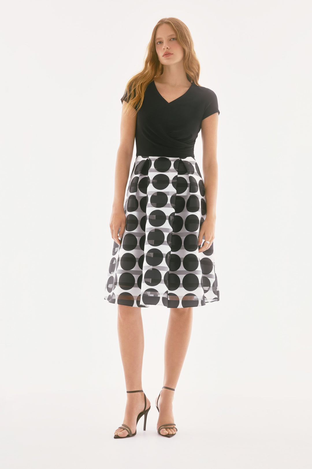 Silky Knit And Novelty Dot Dress