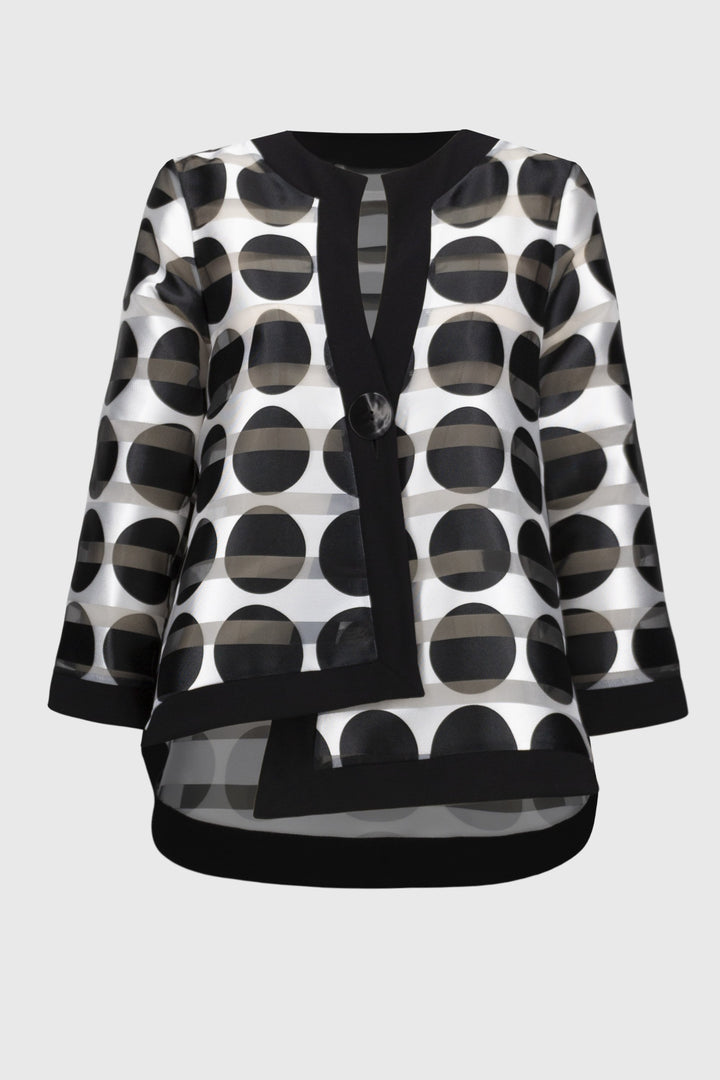 Shadow Stripe Dot Print Swing Jacket